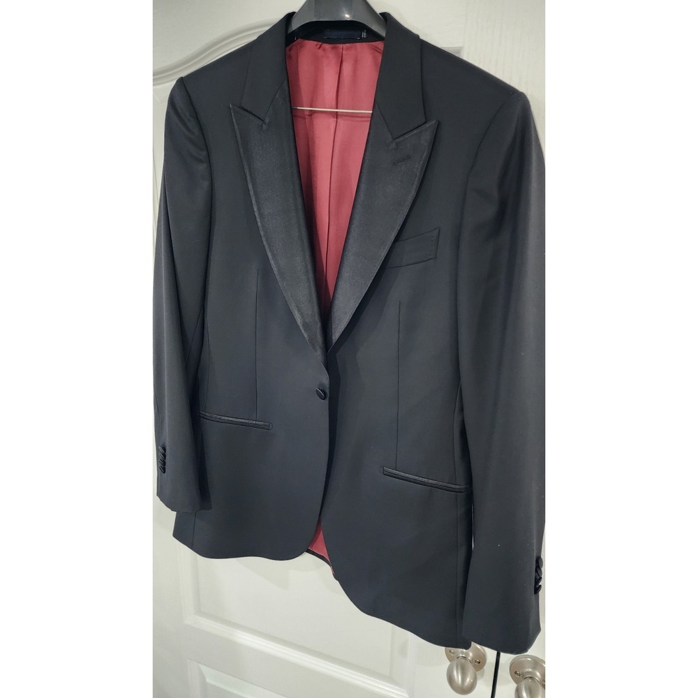 Suitsupply Men's Lazio Black Wool Tuxedo Dinner Jacket VBC Super 110s Size 42L